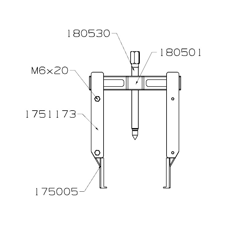 EXTRACTOR FORZA SERIE 1750 DE 2 PATAS FINAS